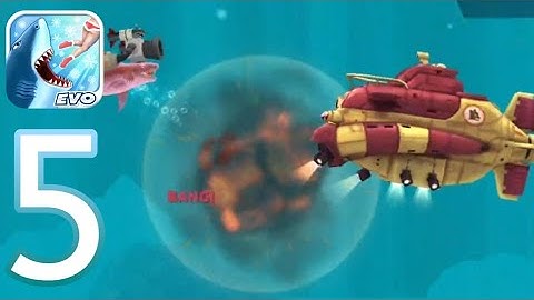 Hungry Shark Evolution - Gameplay Walkthrough Part 4 - tiger shark and submarine (iOS, Android)