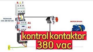 pemasangan  𝙠𝙤𝙣𝙩𝙖𝙠𝙩𝙤𝙧 coil 380 vac untuk kontrol motor 3𝙥𝙝𝙖𝙨𝙖