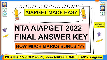 AIAPGET 2022 FINAL ANSWER KEY ..RESULT??