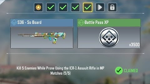 Call of Duty Mobile Kill 5 Enemies While Prone Using ICR-1 AR Task Complete