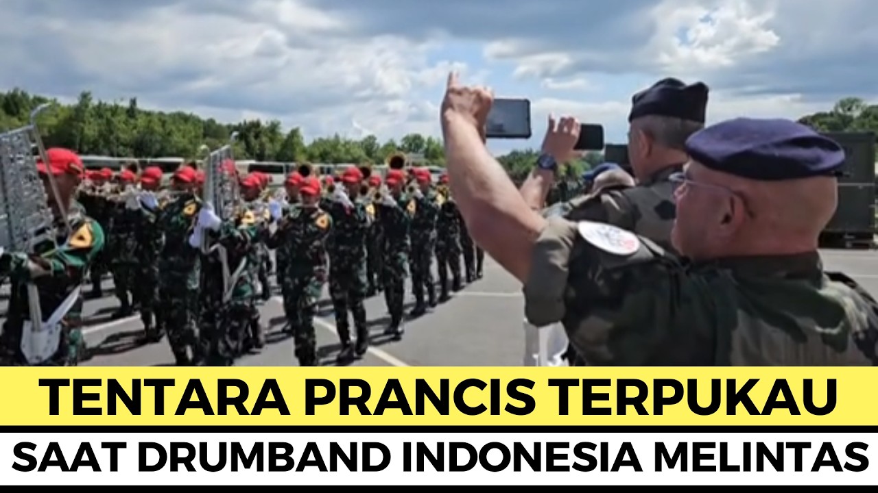 DETIK DETIK DRUMBAND  TARUNA AKADEMI TNI & AKPOL MELINTAS DI DEPAN JENDERAL PRANCIS