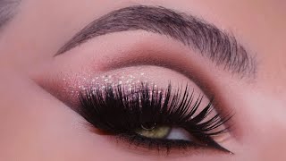 ✨ Holiday&#39;s Makeup Tutorial ✨ Soft Pink Glitter Dramatic and Beautiful Cut Crease | Melissa Samways