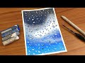 Rain Drops Oil Pastel Painting for beginners | Oil Pastel Drawing
