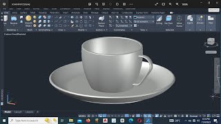 How to draw Tea Cup and Saucer in 3D model.  #HYCADTUTORIALS