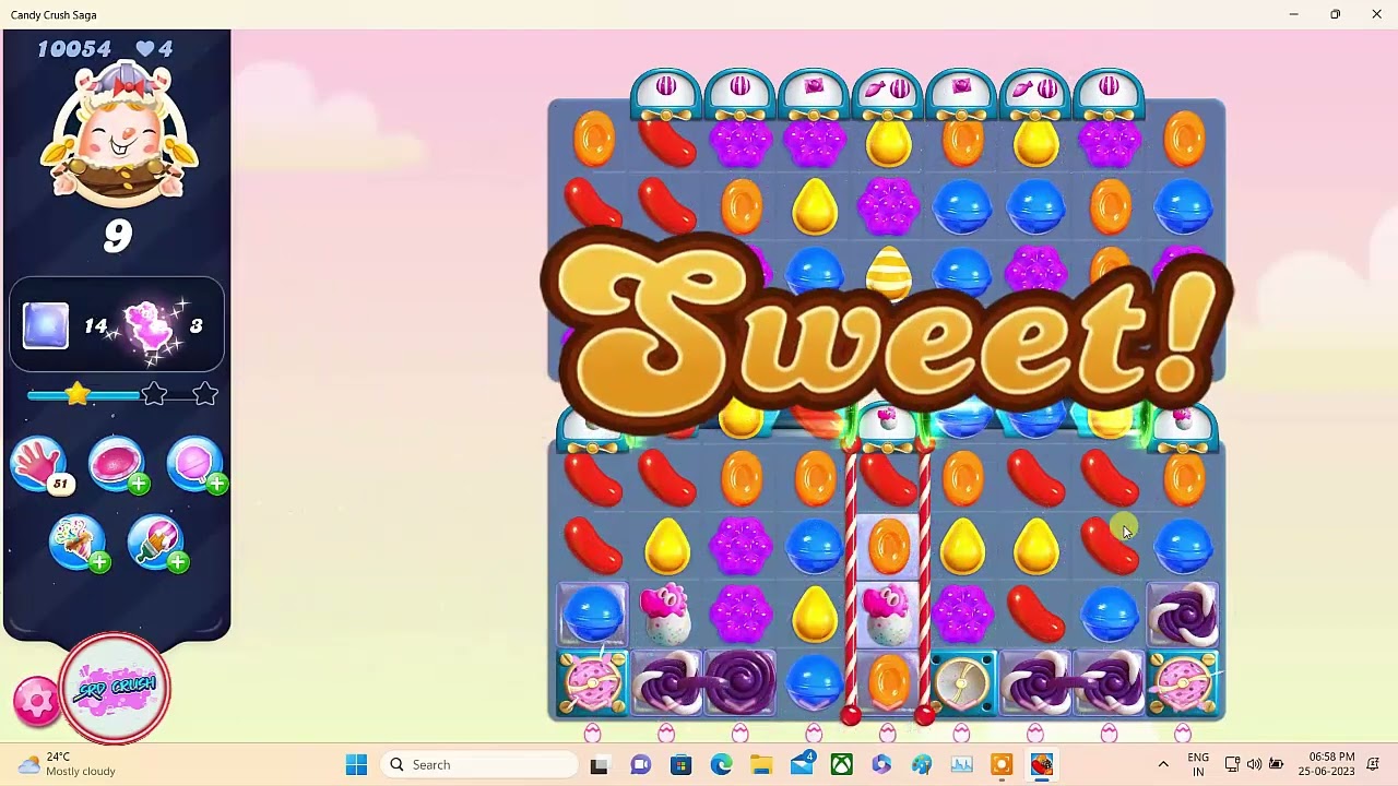 Candy Crush Saga Level 10054 NO BOOSTER - YouTube