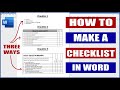 How to Make a Checklist in Word | Microsoft Word Tutorials