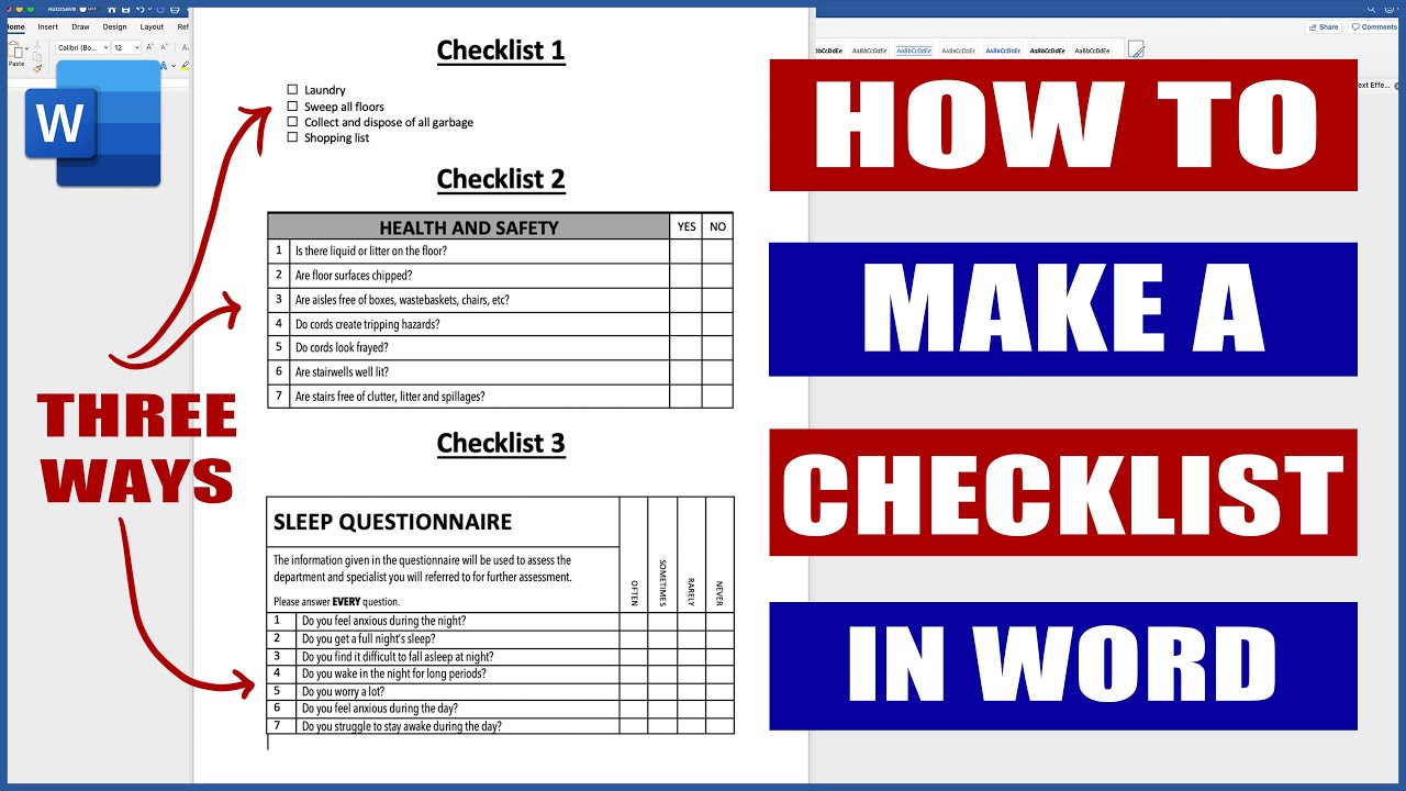 How To Create A Checklist Form In Word Printable Form Templates And 