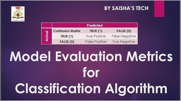 Model Evaluation Metrics for Classification Algorithm – Saisha