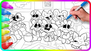Coloring Pages SMILING CRITTERS - Watching a Movie / Satisfying Coloring Poppy Playtime Chapter 3