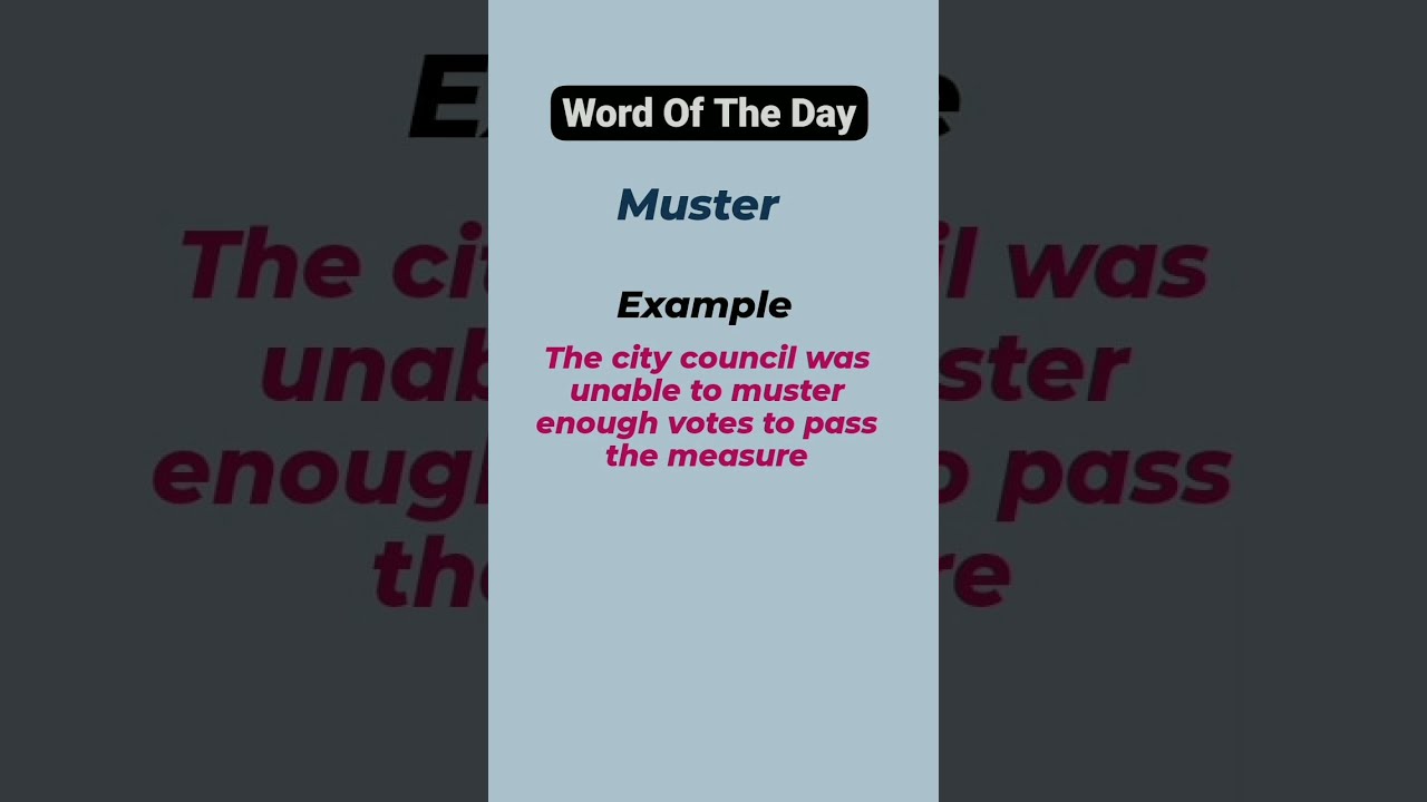 Muster Meaning Synonyms Antonyms wordoftheday YouTube Muster Meaning Synonyms Antonyms wordoftheday YouTube