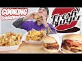 Real Mukbang | Cooking & Eating Family Business Fresh Burger + Cali Fries + Canadian Poutine