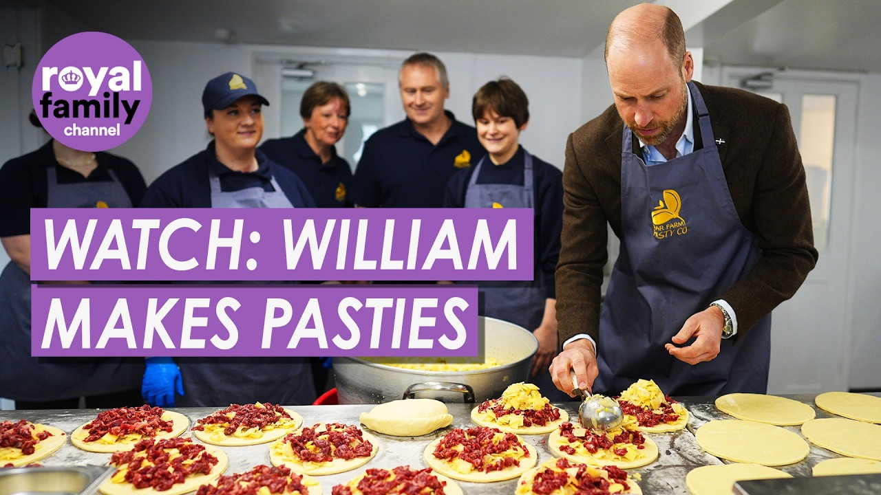 WATCH: Prince William Visits Cornwall Pasty Company and Fire Station for St Piran’s Day