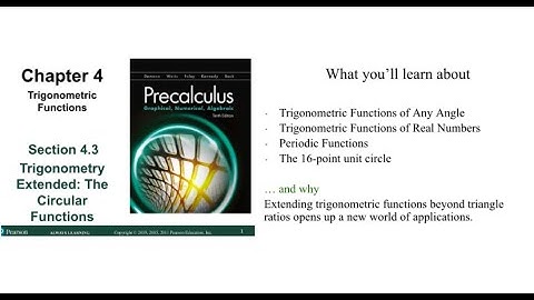 Trigonometry Extended: The Circular Functions (Section 4.3)