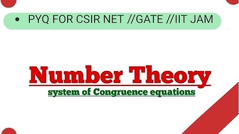 Number Theory previous  year que for Csir Net// Gate IIT jam //Lecturer  cadre// Master cadre //BHU