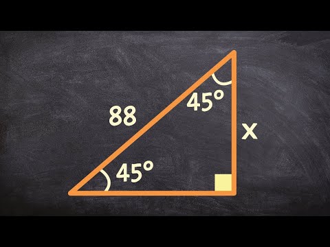 How to determine the legs of a 45 45 90 triangle when given the hypotenuse