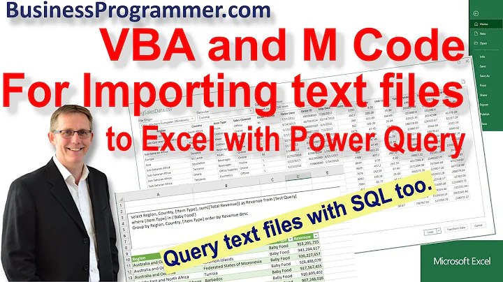 Power Query Using VBA and Sql To Import Text File.