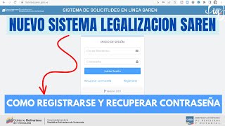 NEW PAGE #SAREN How to REGISTER and RECOVER Password? Online process to #legalize