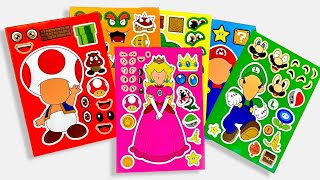 [ToyASMR] Decorate with Sticker Book Super Mario Bros⛑ |ASMR Paper🎯#asmr #supermariobros #paperplay