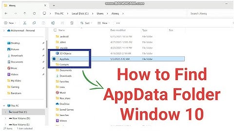 How to find AppData folder window 10