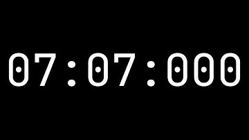 Countdown timer 7 minutes, 7 seconds [07:07:000] - White on black with milliseconds
