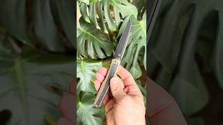 Kansept Arcus Ostap Hel Knife Deisgn S35VN Black Micarta Gold Titanium Framelock #EDCknife Slim