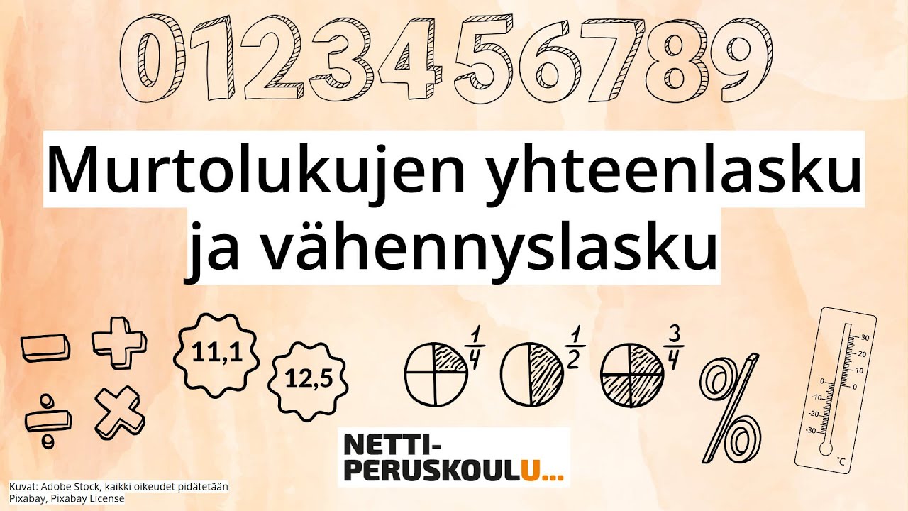 ama2: Murtolukujen yhteenlasku ja vähennyslasku (perusopetus)