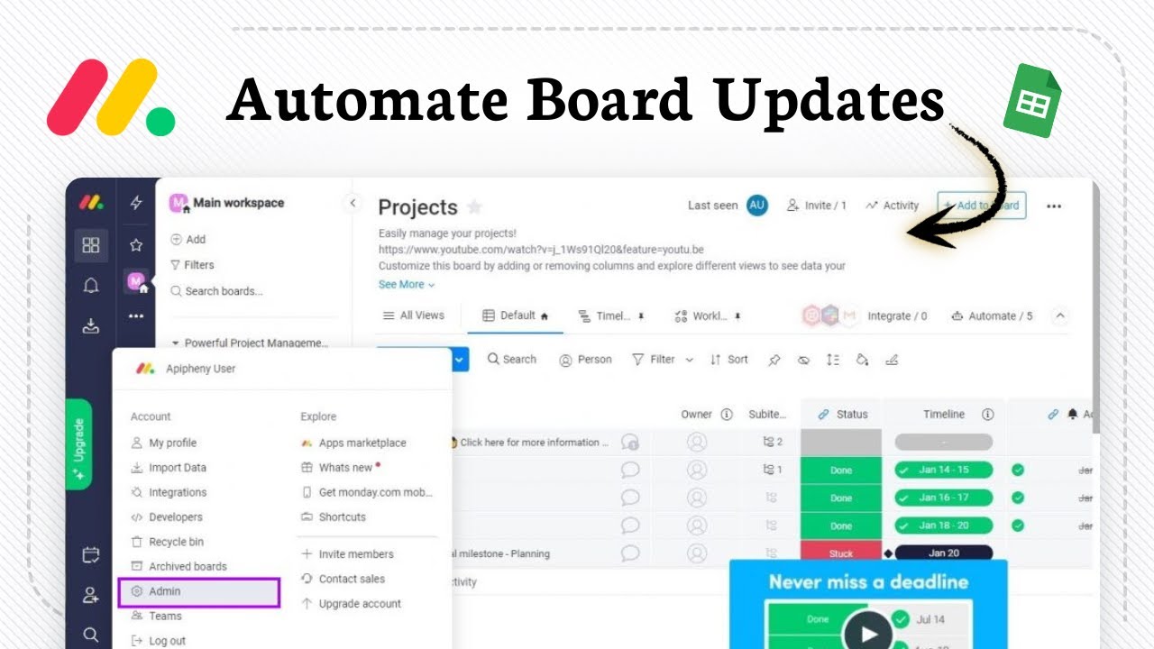 How to integrate monday.com with Google Sheets