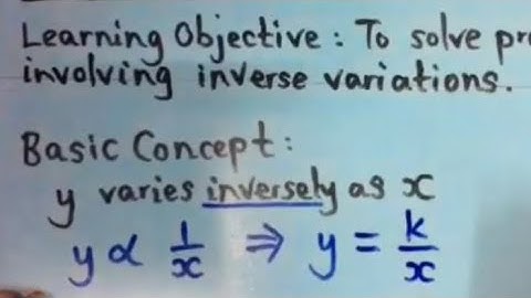 Math Form 5 Inverse Variations #cikgootube