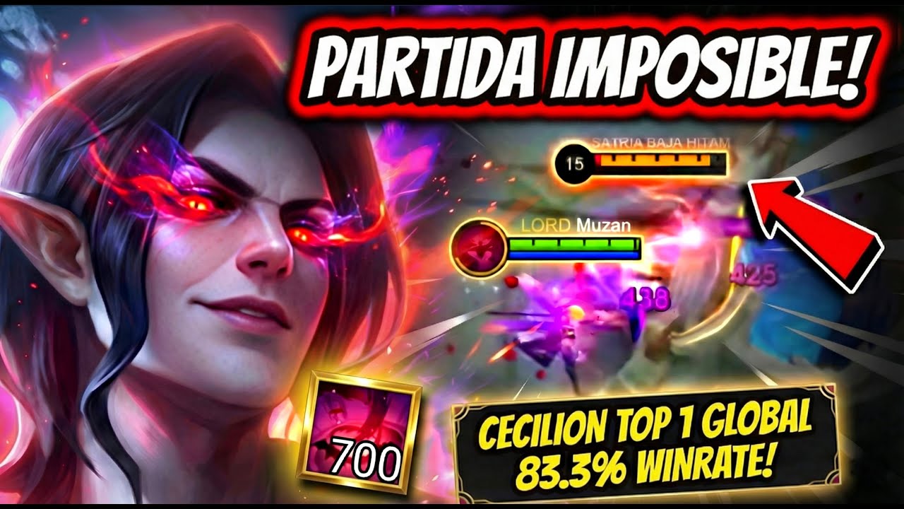¡LA PARTIDA MAS DIFICIL DE LA HISTORIA! CECILION TOP 1 GLOBAL 83.3% WINRATE! | MOBILE LEGENDS