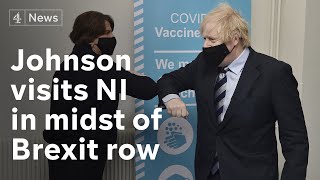 Johnson visits Northern Ireland amid post-Brexit checks row