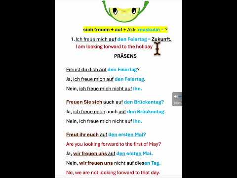 PRÄSENS: sich freuen+auf+Akk maskulin=?? #learngermaneasily #learngermanfast #b1 #b2 #reflexiv