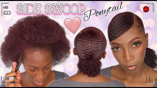 SIDE SWOOP PONYTAIL ON NATURAL 4C HAIR