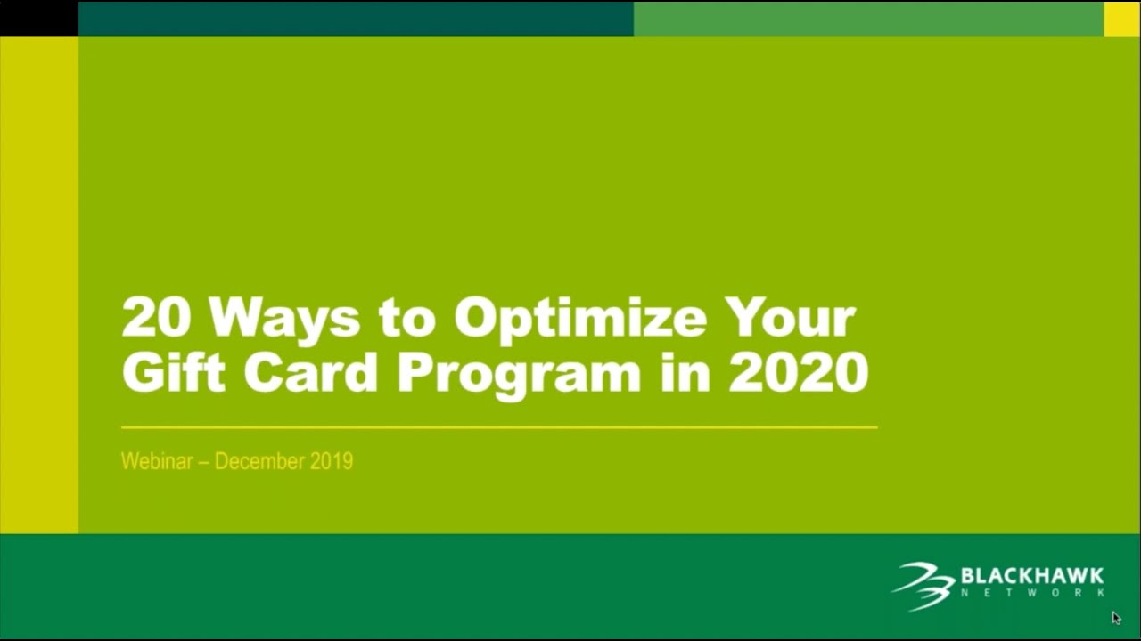 Get 20 Ways to Optimize Your Gift Card Program inar YouTube