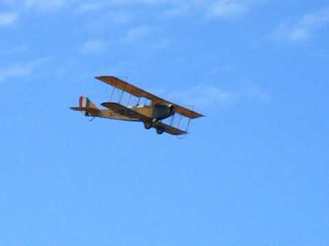 Curtiss Jenny Biplane fly-by
