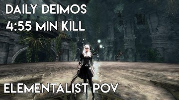 Gw2 [qT] Daily Deimos 4:55 min Kill [7:05 min left] | Elementalist PoV (STAFF)