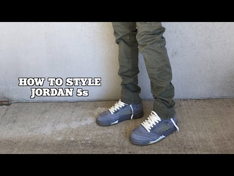 jordan 5 wolf grey on feet