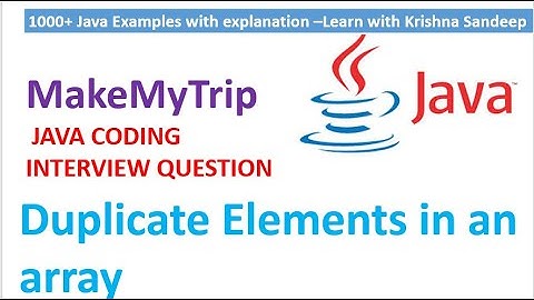 Java Program to find duplicate elements in an array?