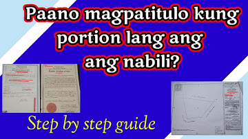 Paano magpatitulo kung portion lang ng mother title ang nabili?