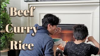 EASY BEEF CURRY AND RICE | Ground Beef Japanese Curry Recipe | Winter Freeze Cooking Vlog