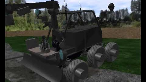 Wheeled Robot on Complex 3D Terrain: Universal Mechanism Demo