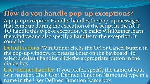 WinRunner Interview Questions and Answers for freshers and experienced– Part 5