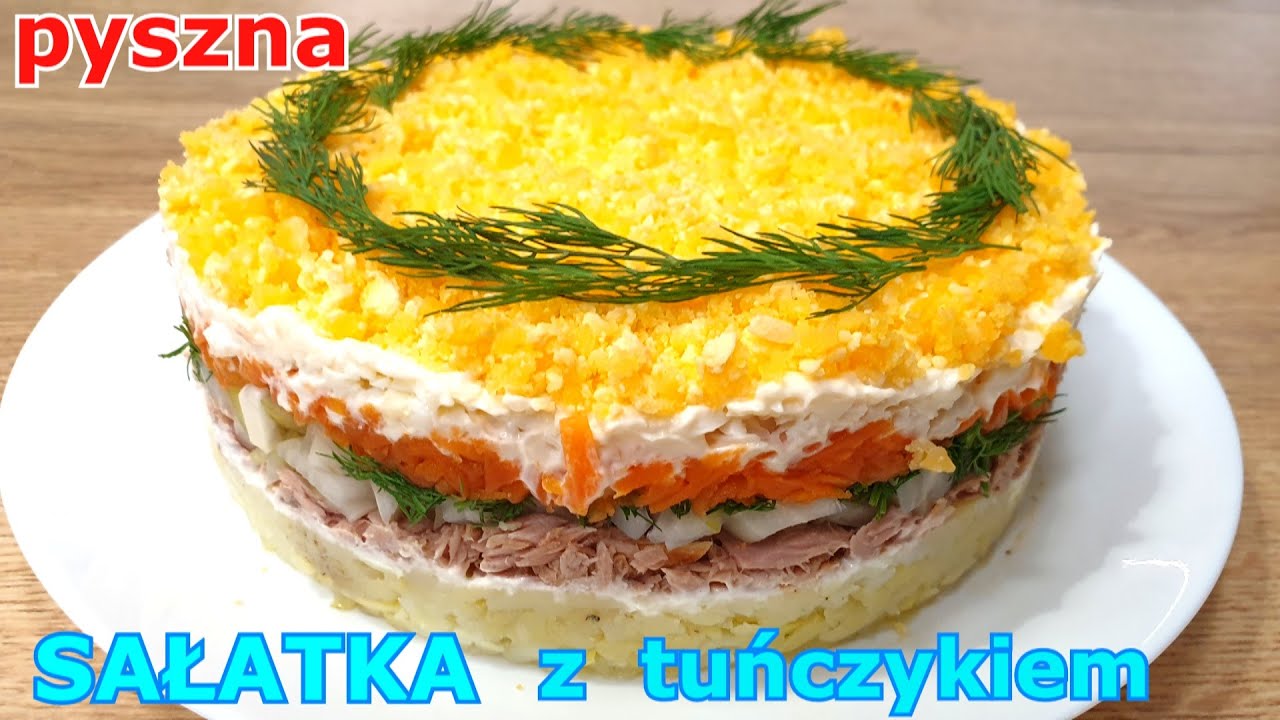 Przepyszna warstwowa sałatka z tuńczykiem 👌 idealna na imprezę, święta lub sylwestra 👍🎄🎈