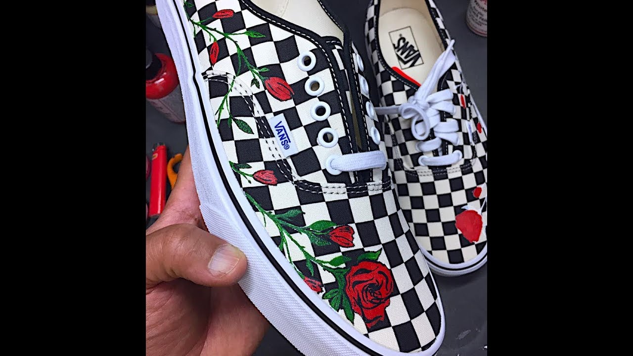 vans rose pattern