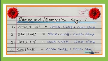 Compound angle formula || class 11th math chapter 3 formula || Trigonometry Functions || Formulae