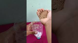 Filtering & drinking dirty water using plastic bottle | water purifier  experiment #shorts screenshot 1