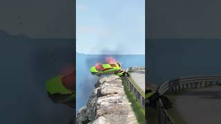 Cars Vs Lava Crosses Road #2 - BeamNG Drive #shorts