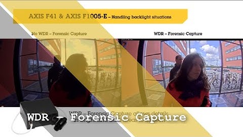 WDR - Forensic Capture con AXIS F41 y AXIS F1005 E