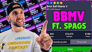 Winning Best Ball Mania 5 w. Chris Spags | Underdog Fantasy Bestball Live Draft
