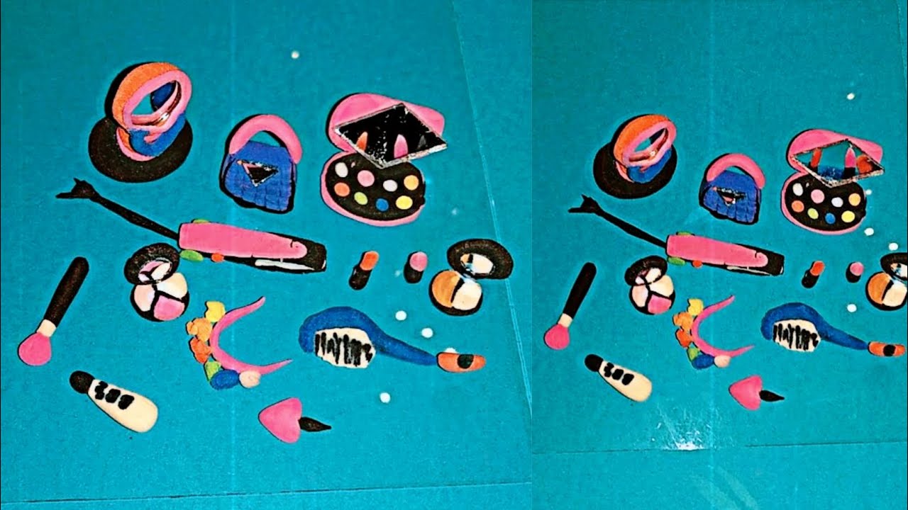 DIY How To Make Polymer Clay Miniature Makeup set with Eyeshadow