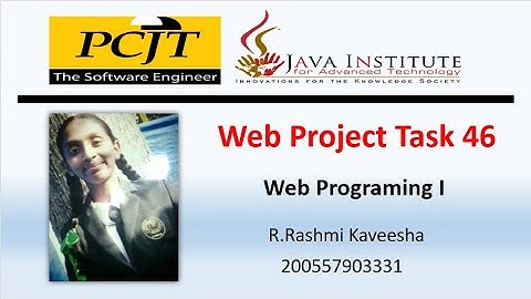 Java Institute || Web Programming 1 || eShop Project Task 46
